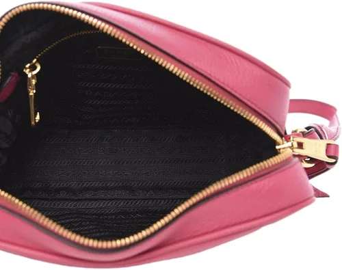 Vista 6 de Prada Vitello Phenix cuero Peonia rosa hombro cámara bolsa 1BH103