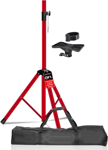 Vista 11 de 5 Core Soporte de altavoz de montaje universal, construcción de acero, 132 libras, trípode estable Capcity con altura ajustable de 72 pulgadas