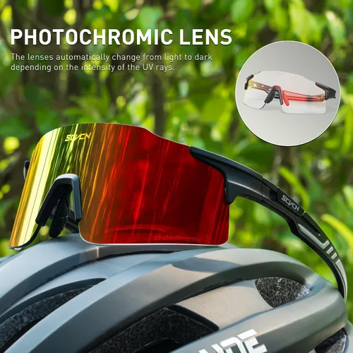 Vista 3 de SCVCN Gafas de ciclismo fotocromáticas deportivas para hombres y mujeres, gafas de sol para bicicleta MTB, protección UV400, marco TR90