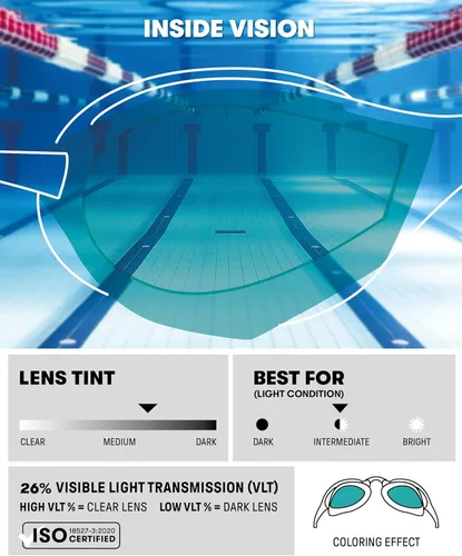 Vista 2 de Arena Unisex Adulto Cobra Swipe Anti-Vaho Gafas de Natación para Carreras con Lentes de Policarbonato Espejo/No Espejo Diseño Hidrodinámico