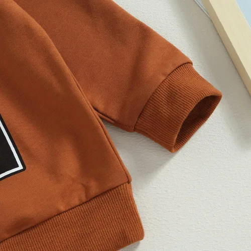 Vista 5 de Conjunto de 2 piezas de sudadera de manga larga con cuello redondo y pantalones deportivos para bebé niño