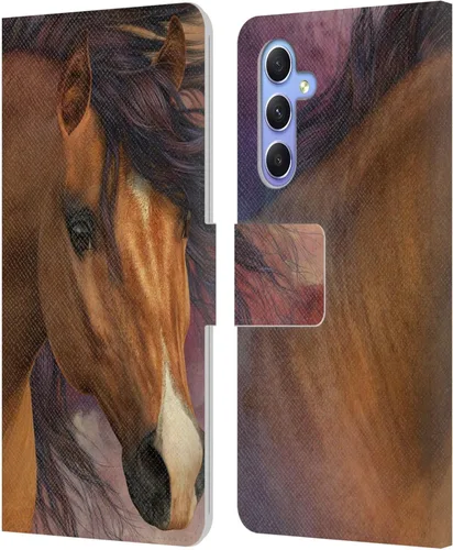 Vista 324 de Head Case Designs Officially Licensed Laurie Prindle A Morgan Christmas Western Stallion Leather Wallet Case Compatible with Samsung Galaxy A07 4G