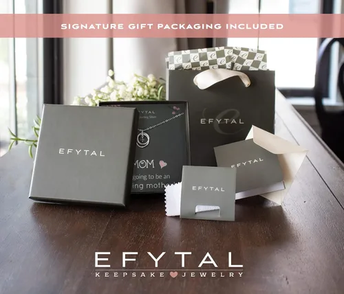 Vista 4 de EFYTAL Regalos de baby shower, collar de plata de ley para embarazo, regalos para nuevas madres para mujeres, el mejor regalo para futuras madres
