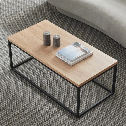 Vista 10 de CENSI - Mesa de centro de mármol blanco de 40 pulgadas, tamaño mediano Mesa de cóctel rectangular industrial de 1.2 pulgadas extra gruesa, patas