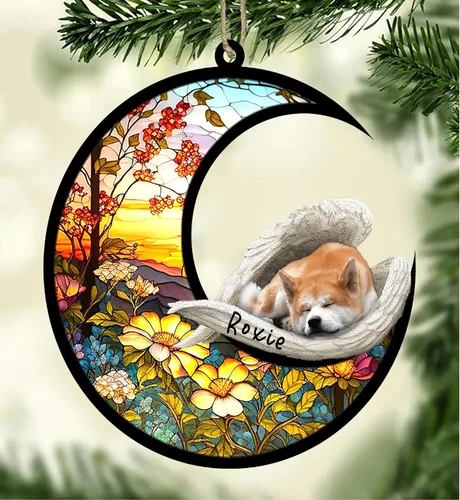 Vista 110 de Atrapasoles conmemorativo personalizado para perros, adorno navideño de Airedale Terrier, recuerdo por pérdida de mascota, regalos conmemorativos