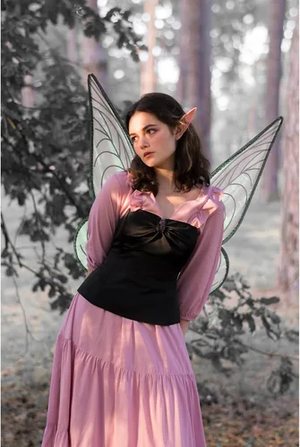 Vista 7 de caretoto Fairy Wings for Adults Halloween Fairy Costume Dress Up Sparkling Sheer Wings Angel Wings for Kids Girls Women