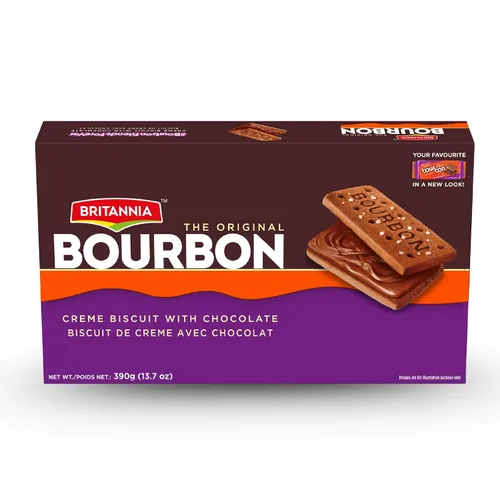 Vista 3 de Galletas de crema Britannia el Original Bourbon sabor chocolate 13,7 onzas.