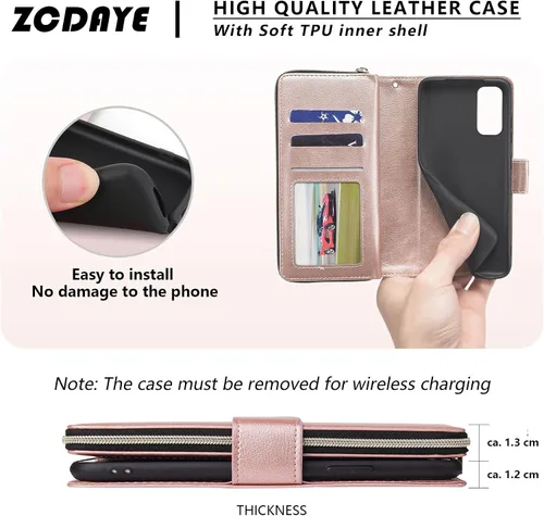 Vista 6 de Funda tipo cartera de cuero con 9 tarjetas para Samsung Galaxy S20 Series