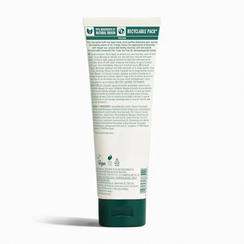Vista 2 de The Body Shop. Producto 3 en 1 de árbol del té para el baño. Lavar, restregar, aplicar máscara. Hecho con aceite de árbol del té, vegano, 4,2 onzas