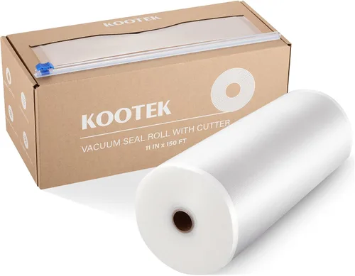 Vista 8 de Kootek Bolsas selladoras al vacío de 8 x 150 pies para alimentos con dispensador de cortador, bolsas de sellado al vacío de grado comercial, sin