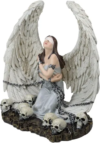 Vista 5 de Ebros Gift Espíritus cautivos con los ojos vendados Ángel de pureza atado en cadenas por Graveyard of Skulls Figurine Fantasy Gothic Spirit Ocultit