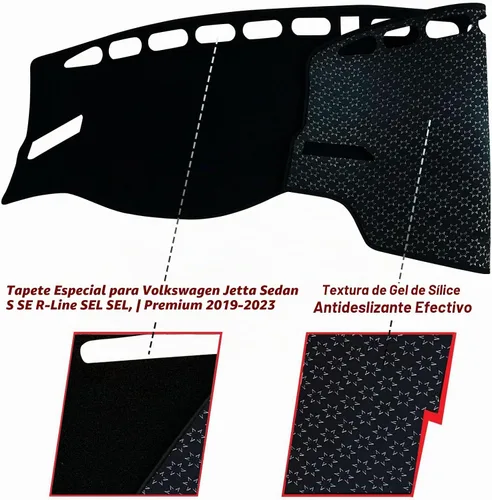 Vista 2 de Alfombrilla para salpicadero Cubierta interior Protección del tablero Compatible con Volkswagen Jetta Sedán S SE R-Line SEL SEL Premium 2019 2020