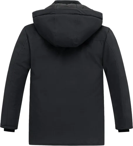 Vista 2 de wantdo Abrigo de invierno grueso para hombre, chaqueta de parka cálida con capucha