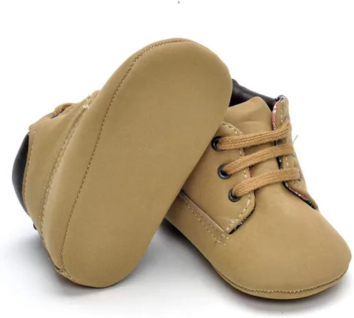 Vista 3 de Zapatos de bebé para niños de alta calidad, color marrón