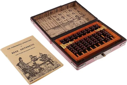Vista 7 de Menolana Ábaco aritmético de cuentas de madera chino vintage con conteo de calculadoras de caja
