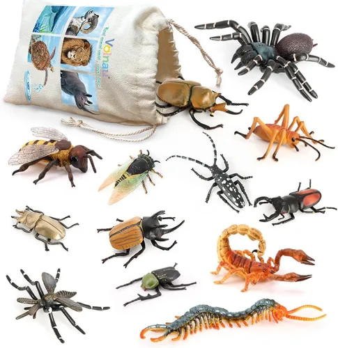 Vista 8 de Figuras de juguete de insectos VOLNAU 12 piezas Figuras de animales de insectos para niños, niños pequeños, regalos de Navidad, decoraciones