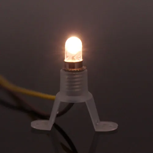 Vista 5 de E505WMT 10 Sets Bombilla de tornillo LED blanco cálido y base de soporte E5 E5.5 12V-14V para diseño de tren modle