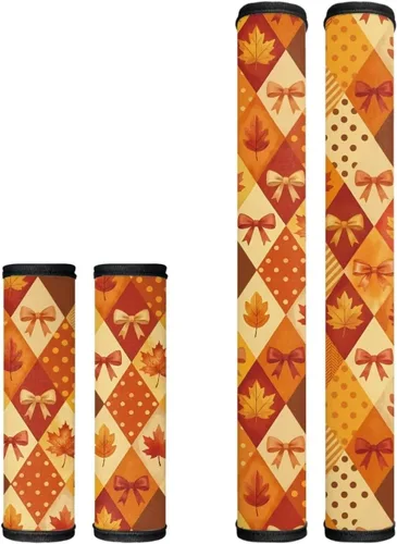 Vista 12 de Juego de 4 fundas protectoras de repuesto para manija de puerta de refrigerador con temática de té de la tarde para microondas, horno, refrigerador