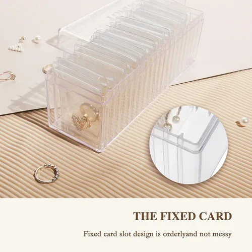 Vista 5 de Organizador de joyas de acrílico, soporte organizador de joyas transparente con 20 bolsas de joyería portátiles antideslustre, estuche de joyería