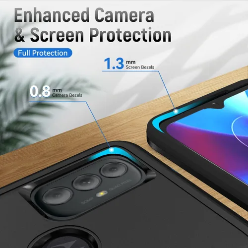 Vista 4 de Funda para Moto G Play 2023, con protector de pantalla [probada contra caídas de grado militar], funda protectora resistente robusta de servicio