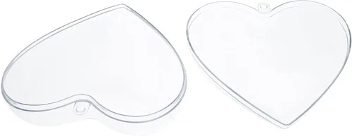 Vista 5 de Juego de 3 adornos de corazón de plástico transparente de 3.85 pulgadas (3.858 in)