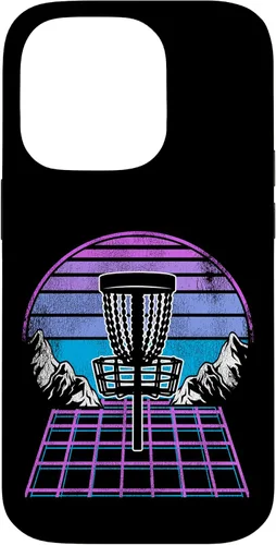 Vista 17 de Disc Golf Basket 90s Synthwave Sunset Retrowave Frisbee Golf Case for iPhone 17