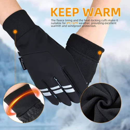 Vista 2 de Ryaco Guantes térmicos de invierno para hombres y mujeres, guantes cálidos con aislamiento para clima frío, impermeables, pantalla táctil