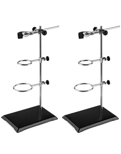 Vista 10 de QWORK Juego de Soportes de Laboratorio, Juego de Soporte de Laboratorio de Acero con Base de Hierro Fundido, Varilla de 16 pulgadas de Largo