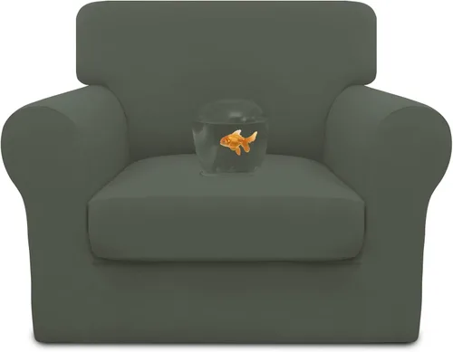 Vista 19 de Easy-Going Funda de sofá 100% impermeable doble de 3 piezas, elástica, suave, para perros, para sofá de 2 cojines separados, protector de muebles a