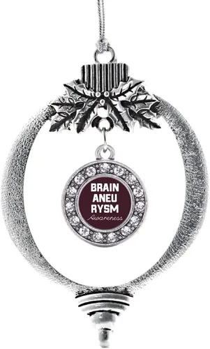 Vista 78 de Inspired Silver - Adorno con dije de cara de carlino - Adornos navideños de círculo de plata con joyas de circonita cúbica