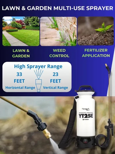 Vista 4 de Sprayers Plus YT25E Pulverizador de Césped y Jardín a Batería, Pulverizador Portátil Recargable de 2 Galones con Litio-ion de 12V, Vara y Boquilla