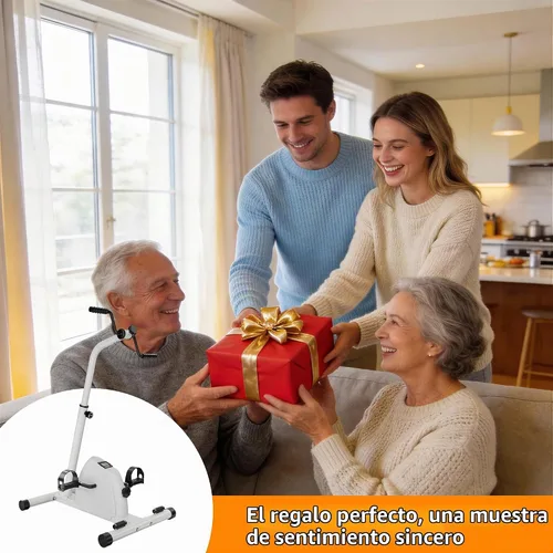 Vista 16 de Ejercitador de pádel, mini bicicleta estática para ciclismo de piernas y brazos, ejercicio de calentamiento Blanco