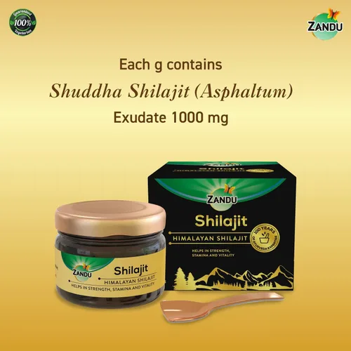 Vista 3 de Zandu Resina Shilajit del Himalaya Suplemento natural a base de plantas para energía, fuerza y rendimiento físico Apoya el estilo de vida activo