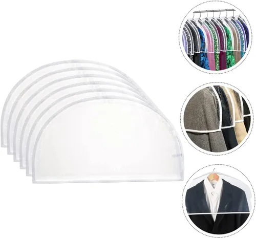 Vista 8 de Cabilock Juego de 18 piezas de ropa transparente para colgar el hombro, para ropa, bolso de mano, fundas de traje transparentes, bolsa de ropa