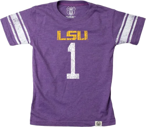 Vista 14 de Wes and Willy Camiseta de Manga Corta con Estampado de Jersey para Niños y Jóvenes Fanáticos del Deporte Universitario, Tallas 8-20 Vintage