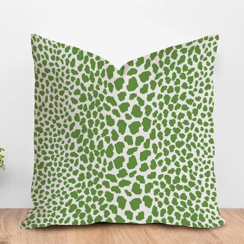 Vista 54 de ArogGeld Funda de cojín con flores verdes y blancas con flores grises y negras y hojas verdes en estilo chinoiserie, funda de almohada cuadrada