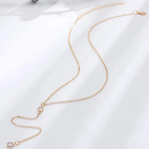 Vista 3 de Olbye - Collar para mujer, diseño de piedra lunar facetada, para mujeres y niñas