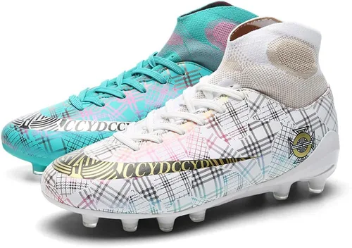 Vista 2 de KAEAEILSS Botas de fútbol para hombre, zapatos de fútbol con tacos para adultos, cómodos, atléticos