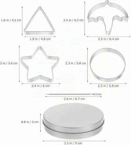 Vista 2 de PRETYZOOM Dal-gona - Juego de 12 herramientas para hacer dulces de azúcar coreanos, moldes de acero inoxidable con paraguas, triángulo, molde