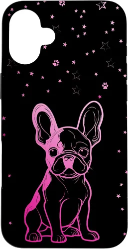 Vista 23 de Funda para iPhone 16 Bulldog francés con patrones abstractos para amantes de los perros