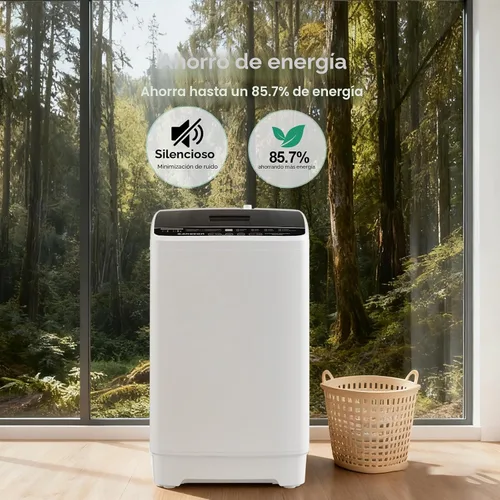 Vista 6 de BANGSON 1.08cu.ft Portable Washing Machine, Full-Automatic washing Machine with 8 Programs 6 Water Levels, Drain Pump and LED Display, Compact