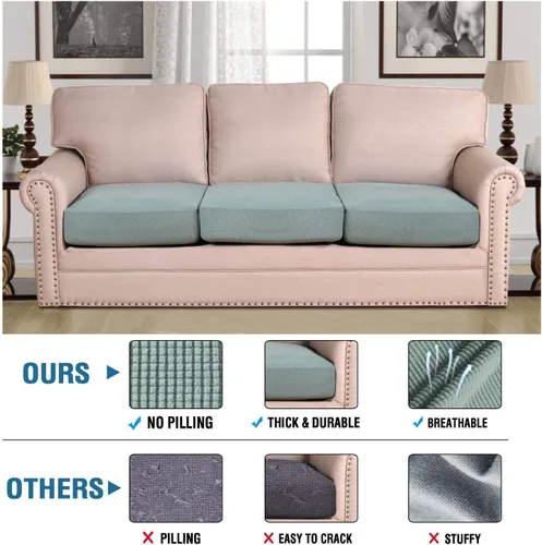 Vista 188 de H.VERSAILTEX Fundas de Cojín de Asiento Individuales Super Elásticas Fundas de Sofá Fundas de Cojín de Sofá Fundas Deslizables Juegos Tela de Sarga