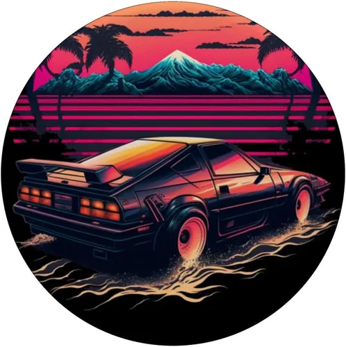 Vista 3 de Japonés Retro Futurista Synthwave Car Racing JDM Tuning PopSockets intercambiables PopGrip