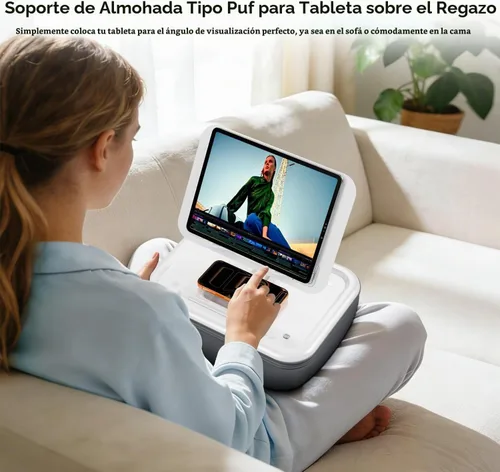 Vista 2 de elitehood Soporte ajustable de la almohada del iPad para el regazo, cojín