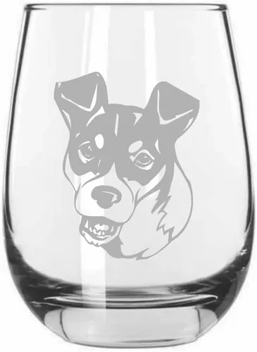 Vista 112 de Shar Pei (chino) - Vaso de vino sin tallo grabado para perro, 15.25 onzas