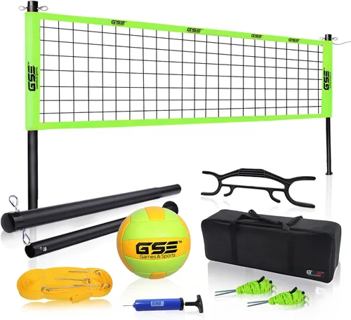 Vista 8 de GSE Games & Sports Expert Outdoor Yard Sports Net Game Set for Backyards, Parks, Beach, Lawn. Volleyball Set, Badminton Set OR Volleyball &