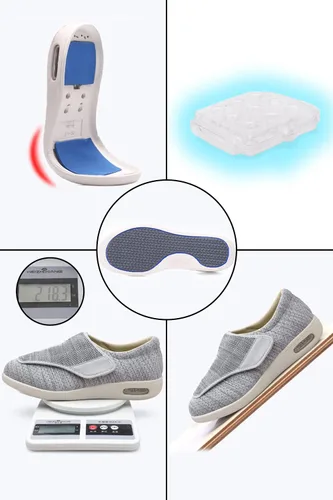Vista 3 de Zapatos para diabéticos para mujer, zapatos casuales ajustables para caminar, zapatos anchos para ancianos, pies hinchados, antideslizantes, cojín
