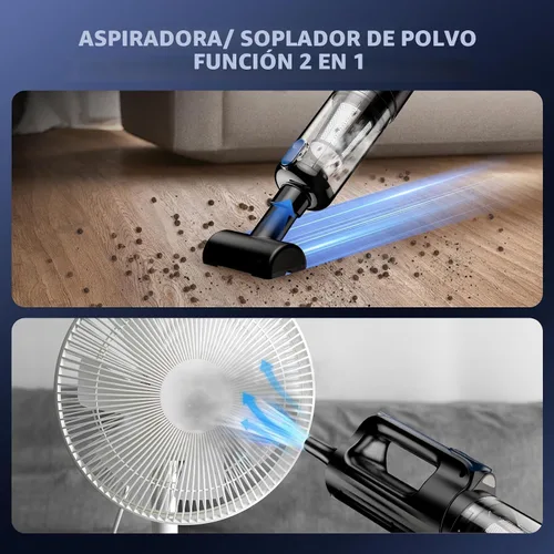 Vista 6 de MONOZEL Aspiradora de Coche Portátil Inalámbrica, 18000Pa 2 en 1 Aspiradora y Soplador de Aire, Motor sin Escobillas de 130W Aspiradora de Mano