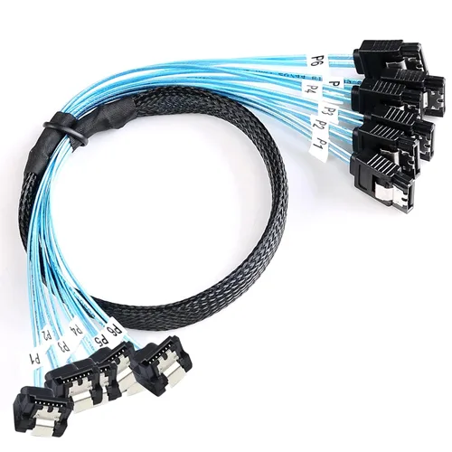 Vista 11 de ADCAUDX Cable SATA-III: 1.6 ft, 4 unidades/juego delgado de 90 grados SATA de ángulo recto SAS 6 Gbps datos en ángulo recto