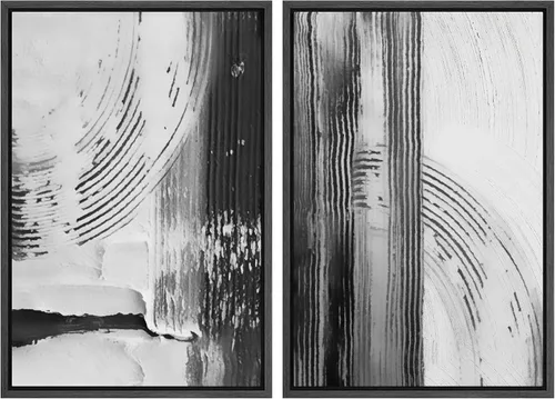 Vista 147 de SIGNWIN Lienzo enmarcado para pared, ilustraciones abstractas texturizadas en tonos beige terrosos, arte moderno, decorativo, contemporáneo